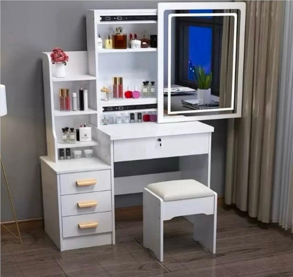 Tocador Moderno con Luz LED – Elegancia, Orden y Funcionalidad