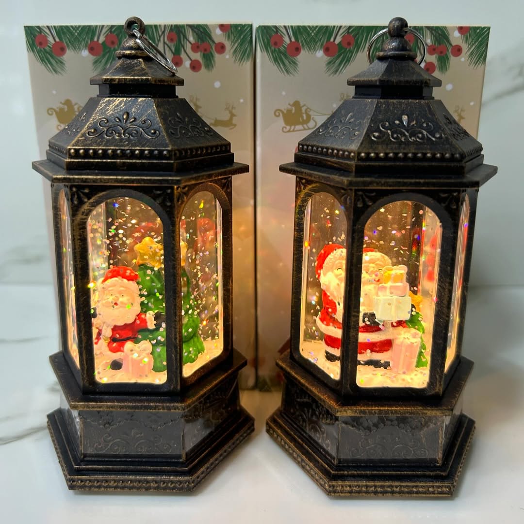 Lampara Aurora Navideña con Nieve