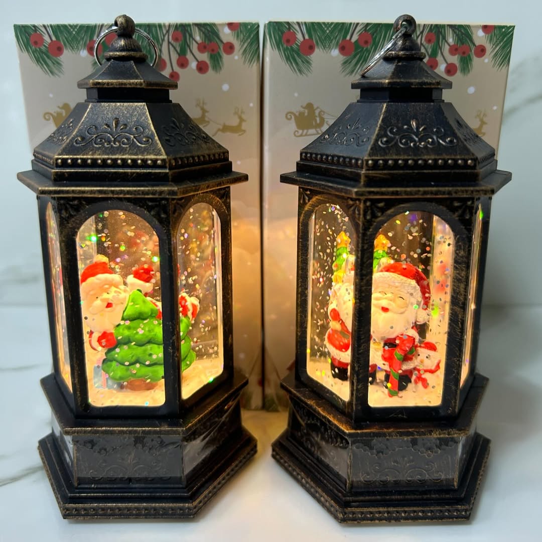 Lampara Aurora Navideña con Nieve