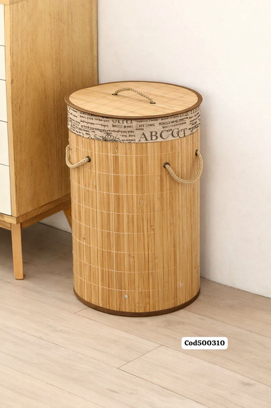 Cesto de Bambú con Tapa y Asas – Orden Natural y Funcional para tu Hogar ✨️