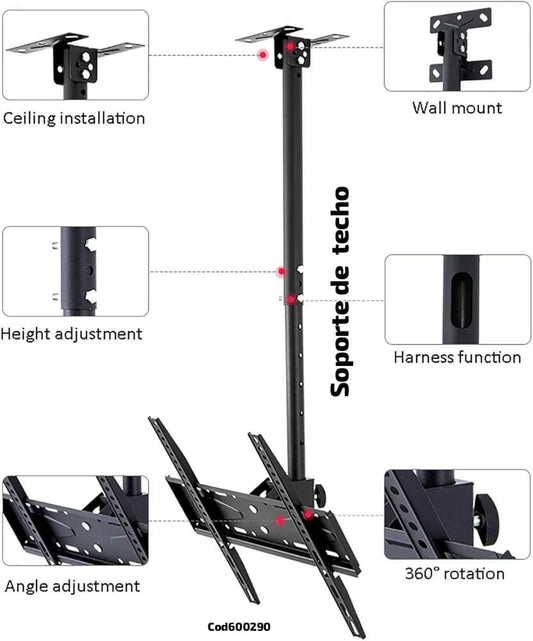 Soporte de Techo para TV – Ajustable y Seguro para tu pantalla!