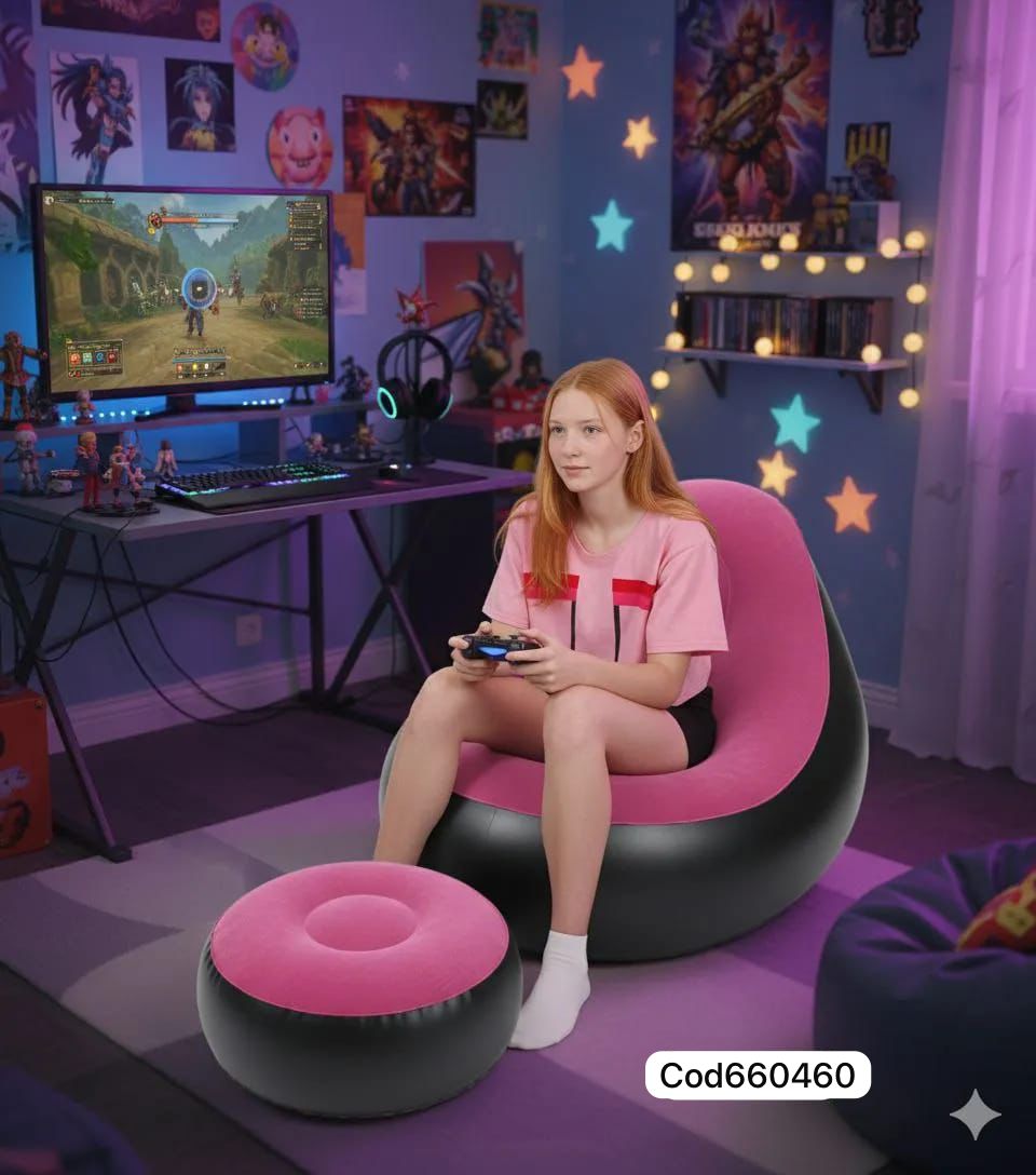 Sillón Inflable con Reposapiés – Relájate Donde Quieras con Máxima Comodidad