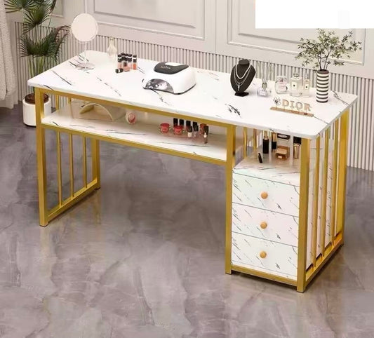 Mesa Profesional de Manicura con 3 Gavetas – Orden, Estilo y Comodidad