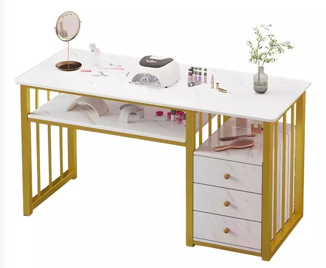 Mesa Profesional de Manicura con 3 Gavetas – Orden, Estilo y Comodidad