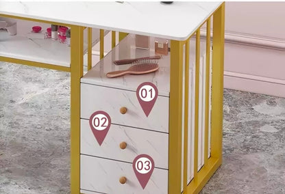 Mesa Profesional de Manicura con 3 Gavetas – Orden, Estilo y Comodidad