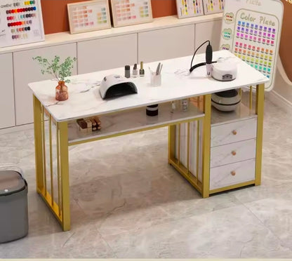 Mesa Profesional de Manicura con 3 Gavetas – Orden, Estilo y Comodidad