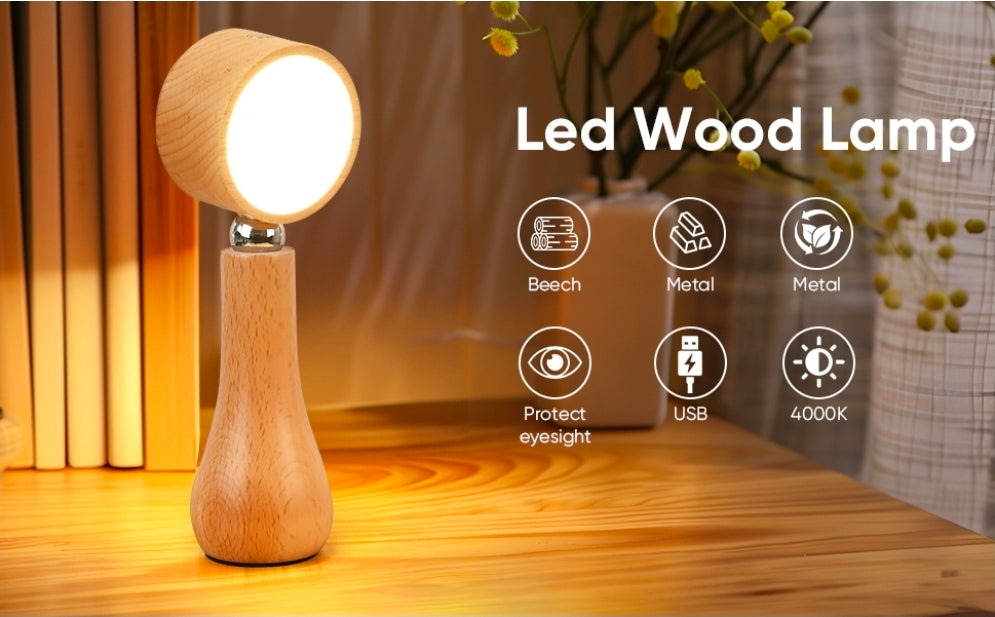 Lámpara LED de Mesa, Giratoria 360° – Iluminación Ajustable