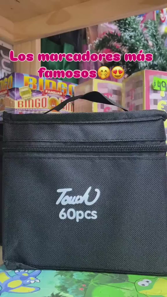 Set de 60 Marcadores Doble Punta – Colores Vibrantes para Crear sin Límites