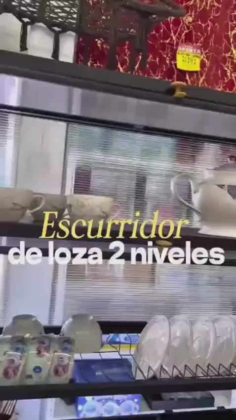 Escurridor de Metal Doble Ideal para todo tipo de cocina– Práctico y Resistente para tu Cocina